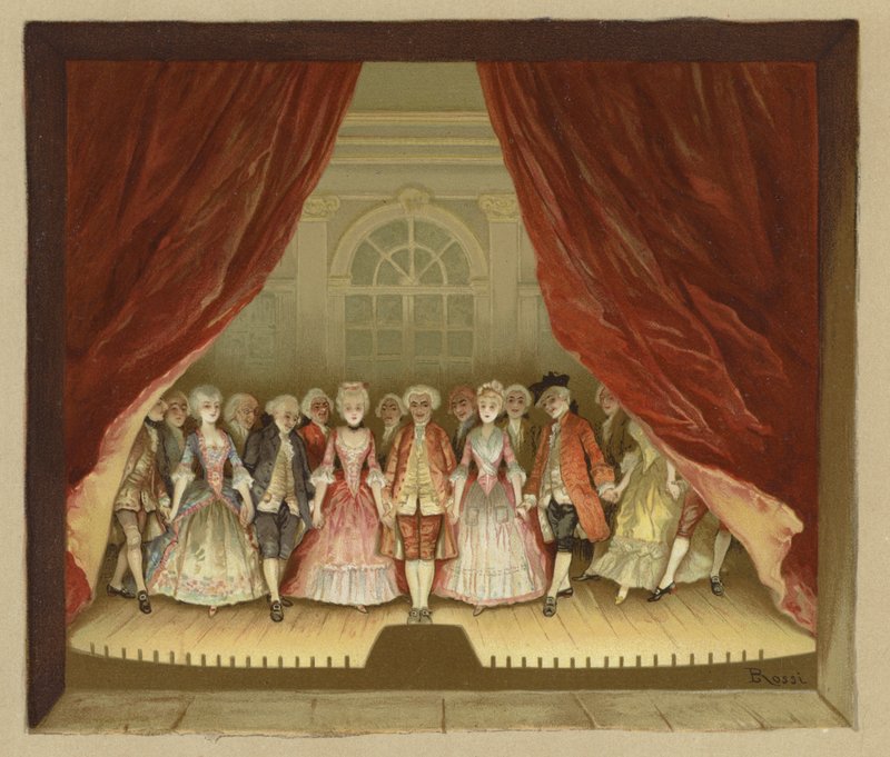 Illustration till The School for Scandal (kromolit) av Lucius Rossi