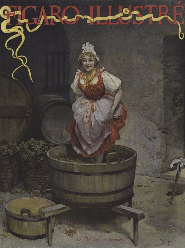 La Vendange de Jeanneton (Skörden av Jeanneton). Omslag till Le Figaro Illustre, november 1895 av Lucius Rossi