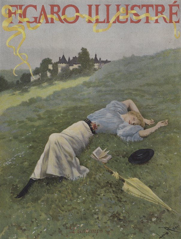 Vår (vår). Omslag till Le Figaro Illustre, maj 1896 av Lucius Rossi