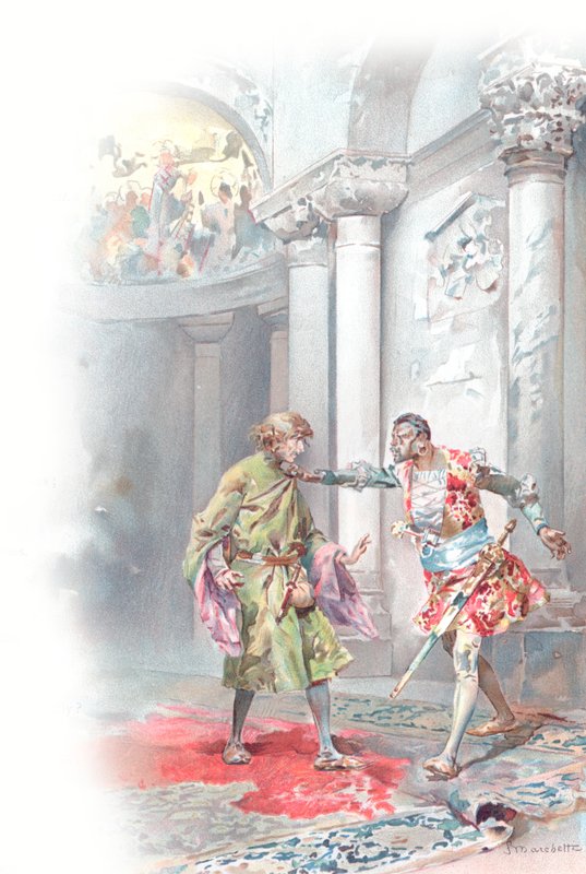 Illustration till Shakespeares Othello (chromolitho) av Ludovico Marchetti