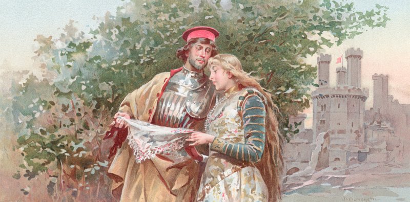 Illustration till Shakespeares Othello (chromolitho) av Ludovico Marchetti