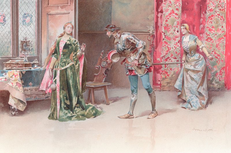 Illustration till Shakespeares Othello (chromolitho) av Ludovico Marchetti