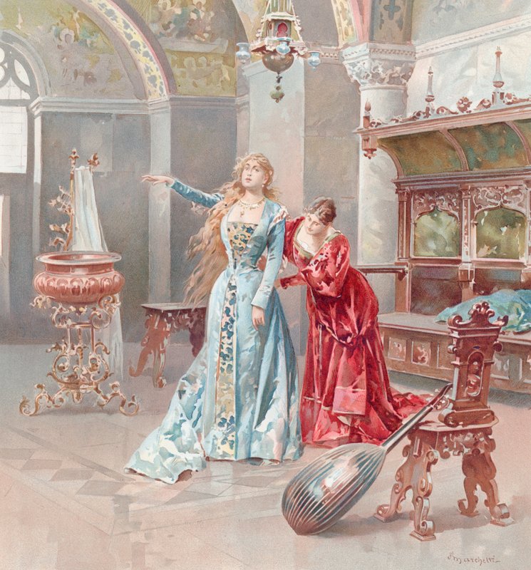 Illustration till Shakespeares Othello (chromolitho) av Ludovico Marchetti