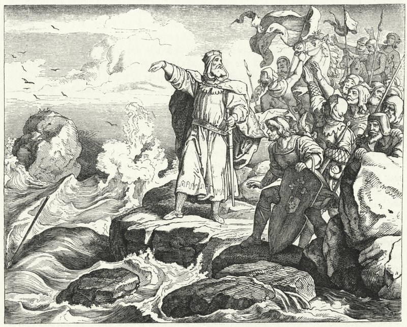Otto I av Tyskland vid Nordsjöns stränder av Ludwig Adrian Richter