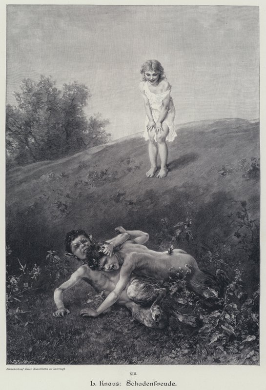 Schadenfreude (gravyr) av Ludwig Knaus