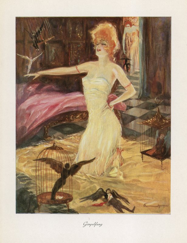 Gimpelfang (färg litho) av Ludwig Lutz Ehrenberger