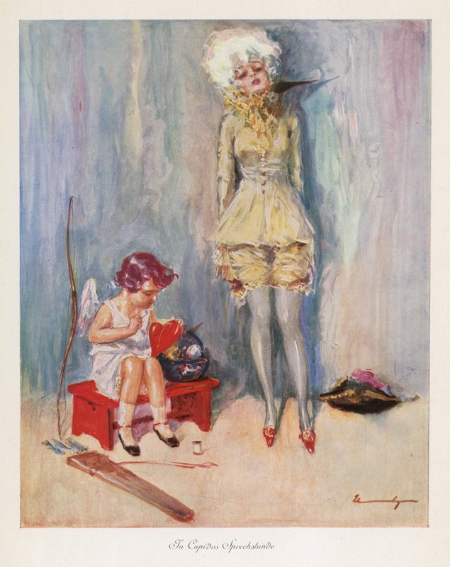 I Amors kirurgi (färg litho) av Ludwig Lutz Ehrenberger