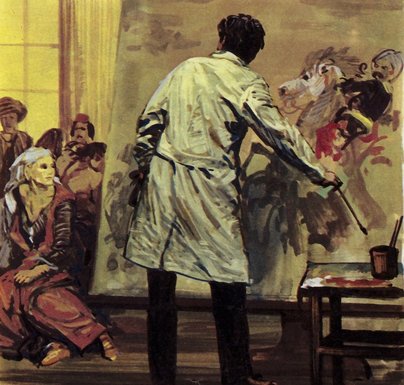 Eugene Delacroix tillbringade ett och ett halvt år med att måla "The Massacre of Scio" (färglitografi) av Luis Arcas Brauner