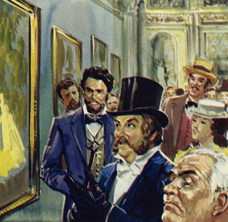 La Loge var Renoirs bidrag till den första utställningen med impressionister (färglitografi) av Luis Arcas Brauner