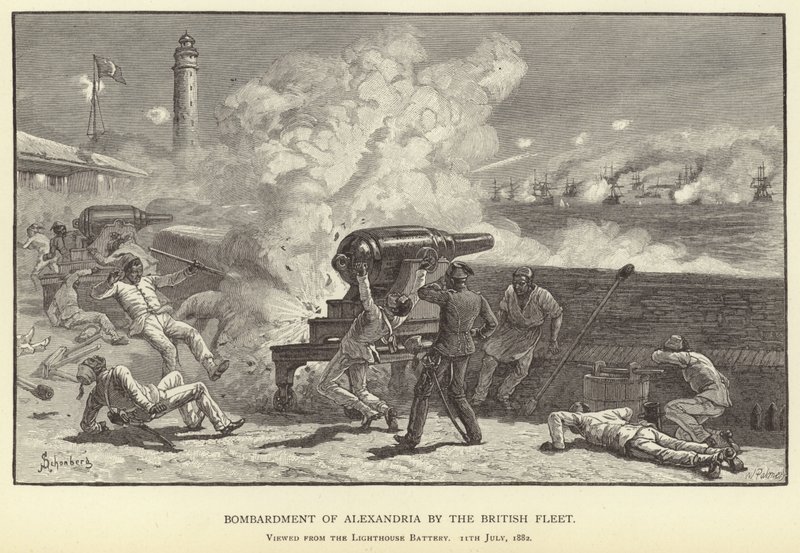 Bombardement av Alexandria av den brittiska flottan av M. Schonberg