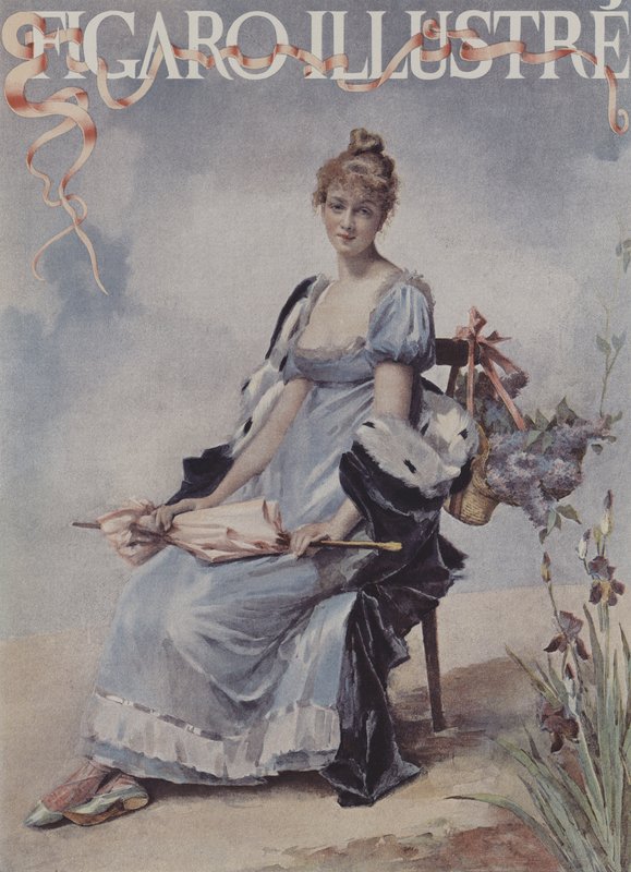 maj blommor. Omslag till Le Figaro Illustre, maj 1894 av Madeleine Lemaire