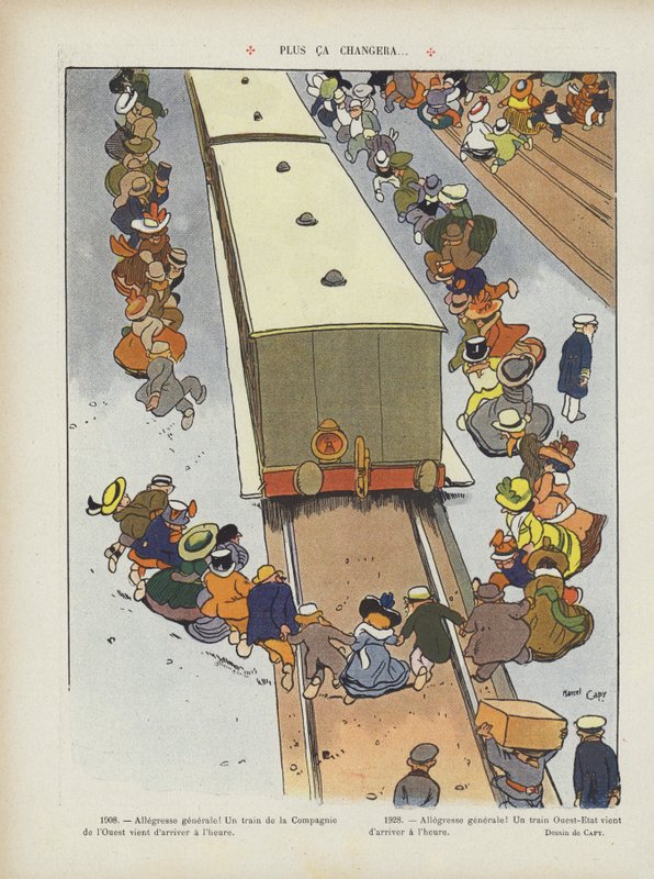 Ju fler saker förändras? . Illustration för Le Rire av Marcel Amable O.L. Capy
