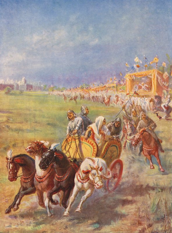 En vändpunkt i Indiens historia (färglitografi) av Margaret (after) Dovaston