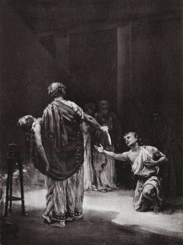 Aristodemus av Messenien offrar sin dotter (lito) av Margaret (after) Dovaston