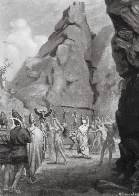 Kultdans i klipphelgedomen för den hettitiska modergudinnan (lito) av Margaret (after) Dovaston