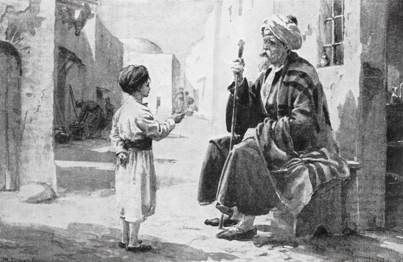 Firdausi hör sina egna verser upprepas för honom (litografi) av Margaret (after) Dovaston