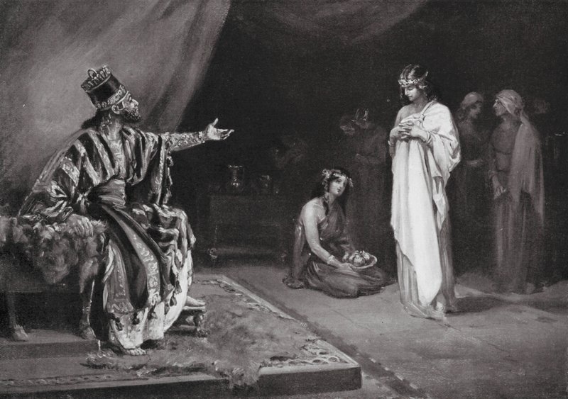 Bröllop mellan en assyrisk prinsessa och Kara-indash, kung av Babylon (litografi) av Margaret (after) Dovaston