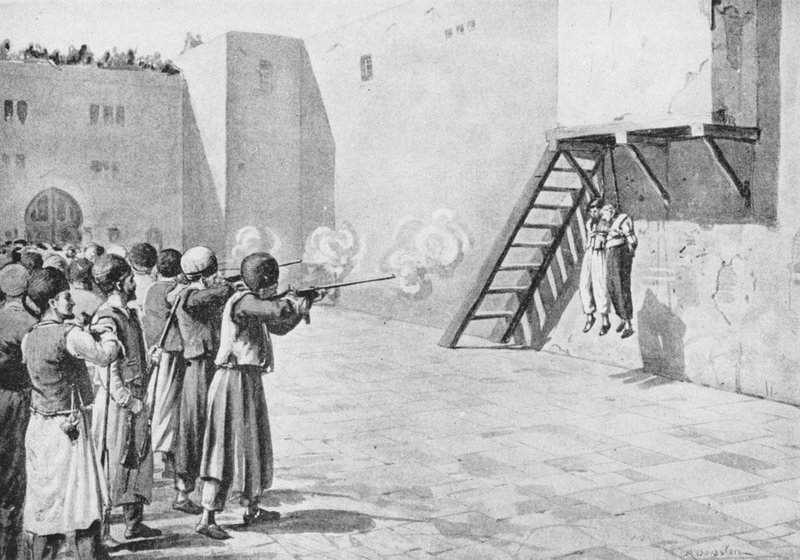 Avrättningen av Bab 1850 (litografi) av Margaret (after) Dovaston