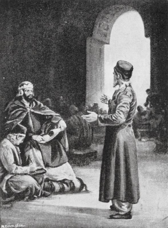 Vologeses III övervakar insamlingen av Pehlevi Avesta, 160 e.Kr (litografi) av Margaret (after) Dovaston