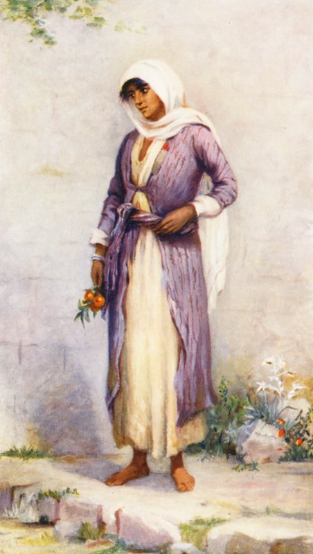 En drusisk kvinna (färglitografi) av Margaret Thomas