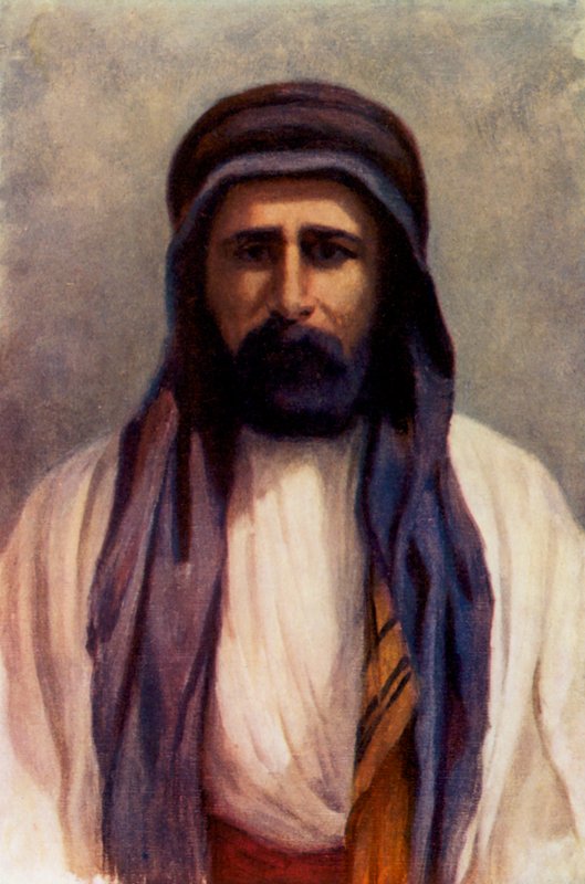 Mohammed Abdullah, shejk av Palmyra (färglitografi) av Margaret Thomas