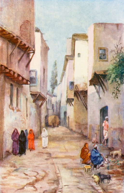 Straight Street, Damaskus (färglitografi) av Margaret Thomas