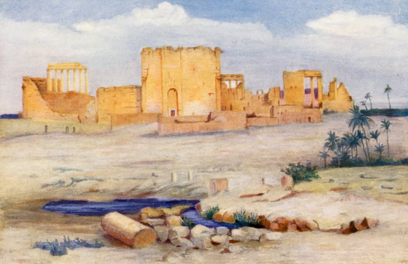 Soltemplet, Palmyra (färglitografi) av Margaret Thomas