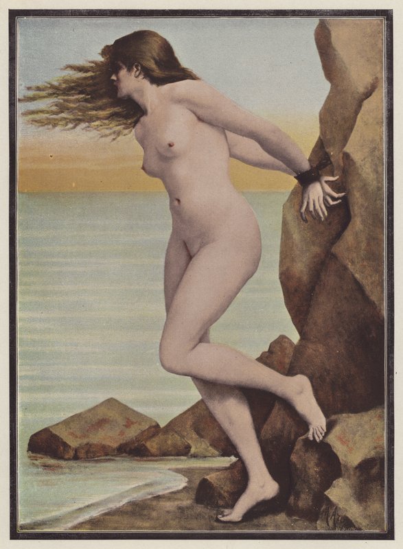 Andromeda (färg litho) av Marguerite Arosa