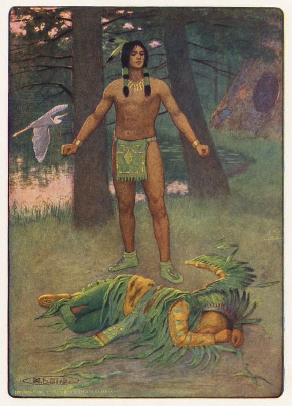 Illustration till Hiawatha av Longfellow (färglitografi) av Maria Louise Kirk