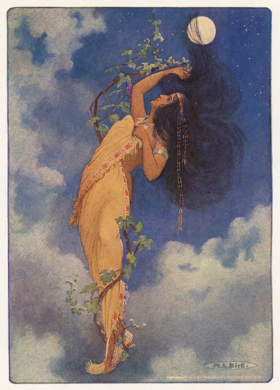 Illustration till Hiawatha av Longfellow (färglitografi) av Maria Louise Kirk