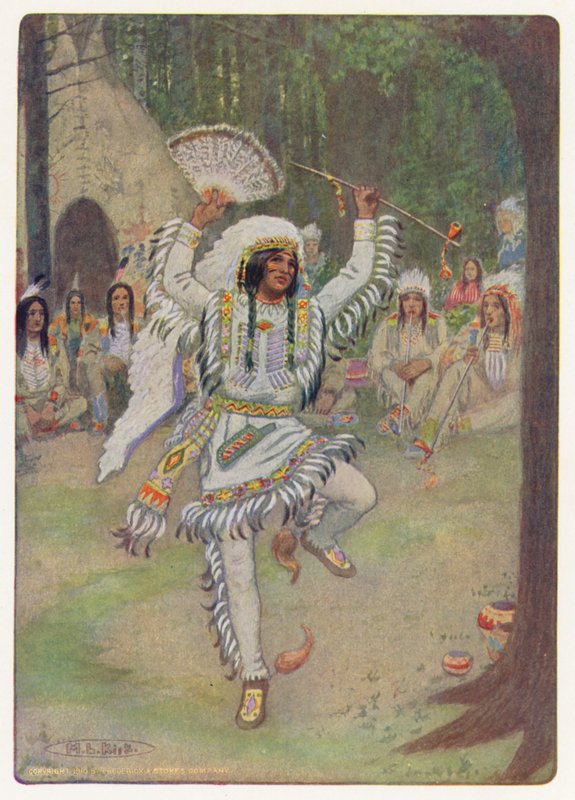 Illustration till Hiawatha av Longfellow (färglitografi) av Maria Louise Kirk