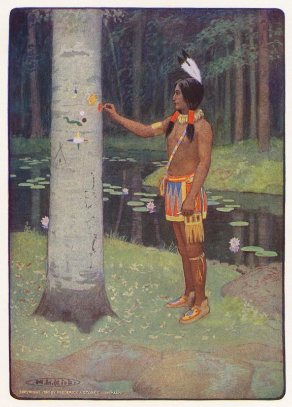 Illustration till Hiawatha av Longfellow (färglitografi) av Maria Louise Kirk