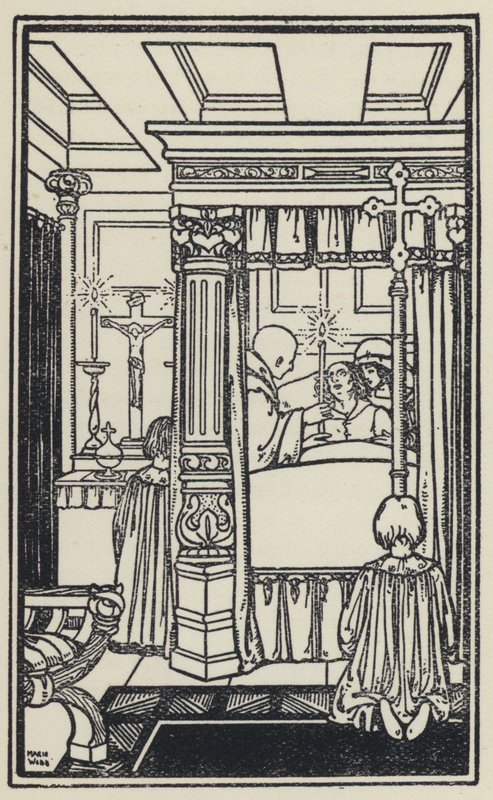 Illustration till The Dream Of Gerontius av kardinal Newman (litho) av Marie Preaud Webb