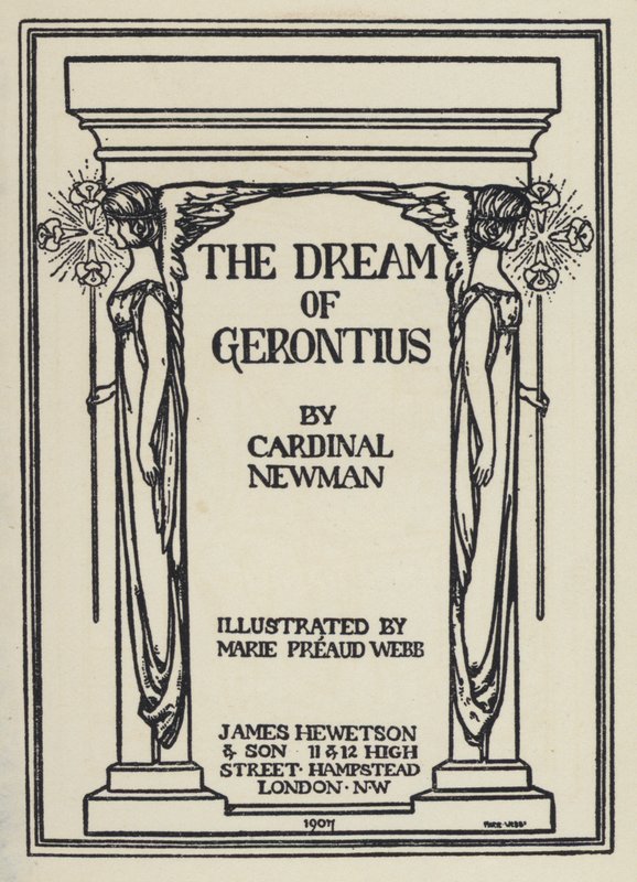 Illustration till The Dream of Gerontius av kardinal Newman (litho) av Marie Preaud Webb