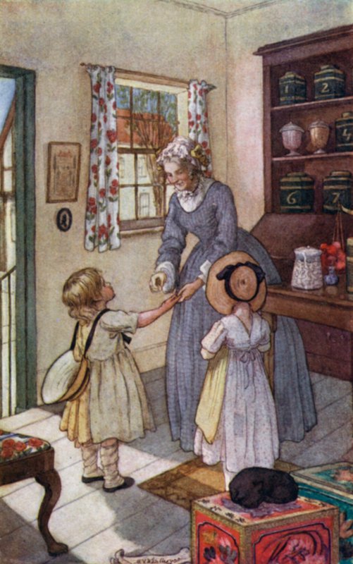 Illustration för Cranford av Mrs Gaskell av Mary V. Wheelhouse