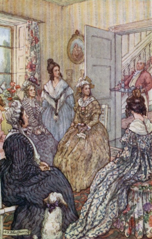 Illustration för Cranford av Mrs Gaskell av Mary V. Wheelhouse