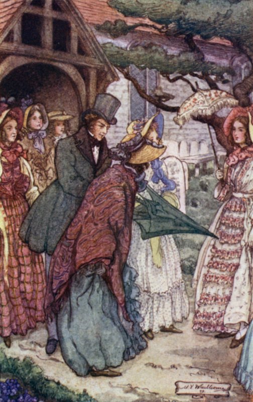 Illustration för Cranford av Mrs Gaskell av Mary V. Wheelhouse