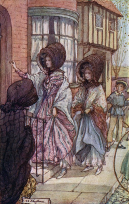Illustration för Cranford av Mrs Gaskell av Mary V. Wheelhouse