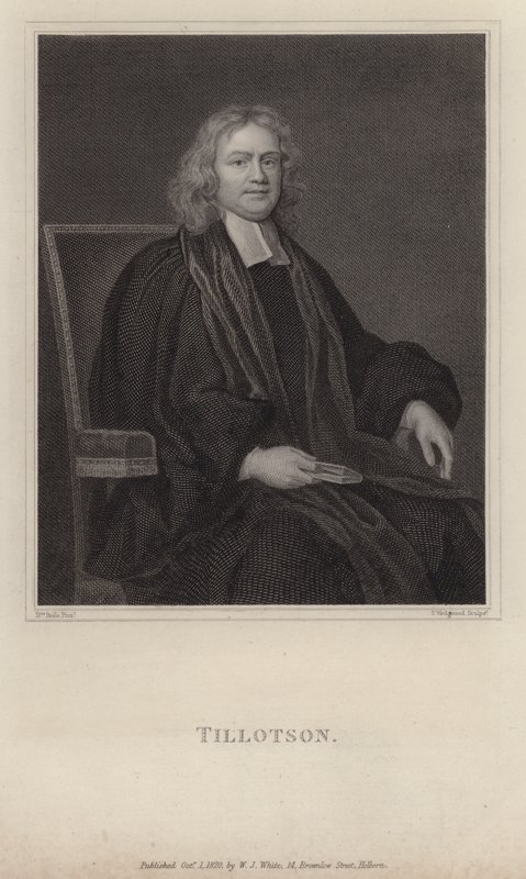 John Tillotson, ärkebiskop av Canterbury (gravyr) av Mary (after) Beale