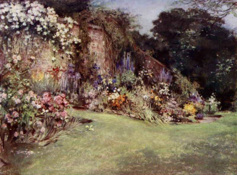 Scottish Gardens: Barskimming (färg litho) av Mary Georgina Wade Wilson