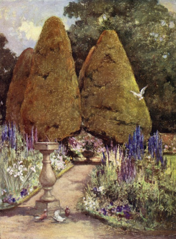Scottish Gardens: Malleny (färg litho) av Mary Georgina Wade Wilson