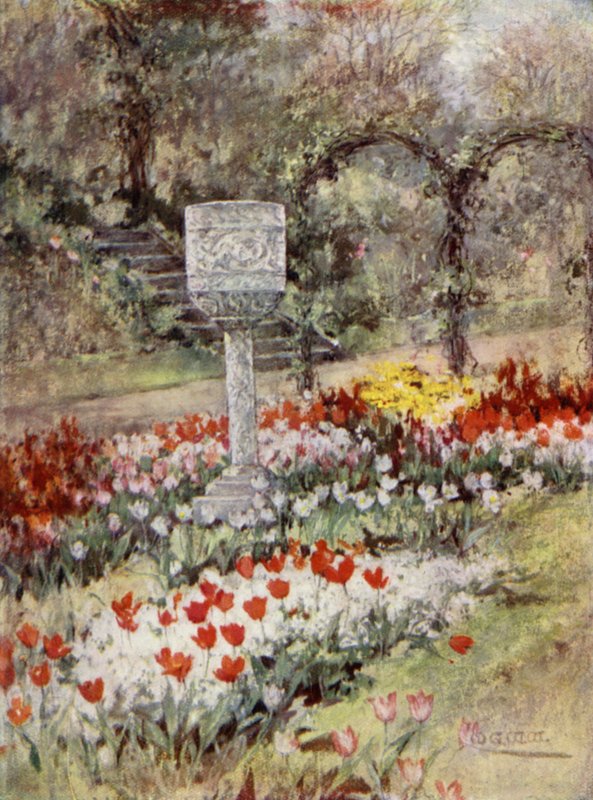 Scottish Gardens: South Bantaskine (färg litho) av Mary Georgina Wade Wilson