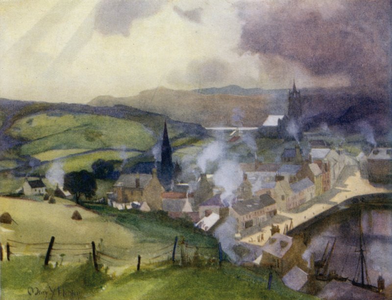 Tarbert, Loch Fyne (färg litho) av Mary Young Hunter