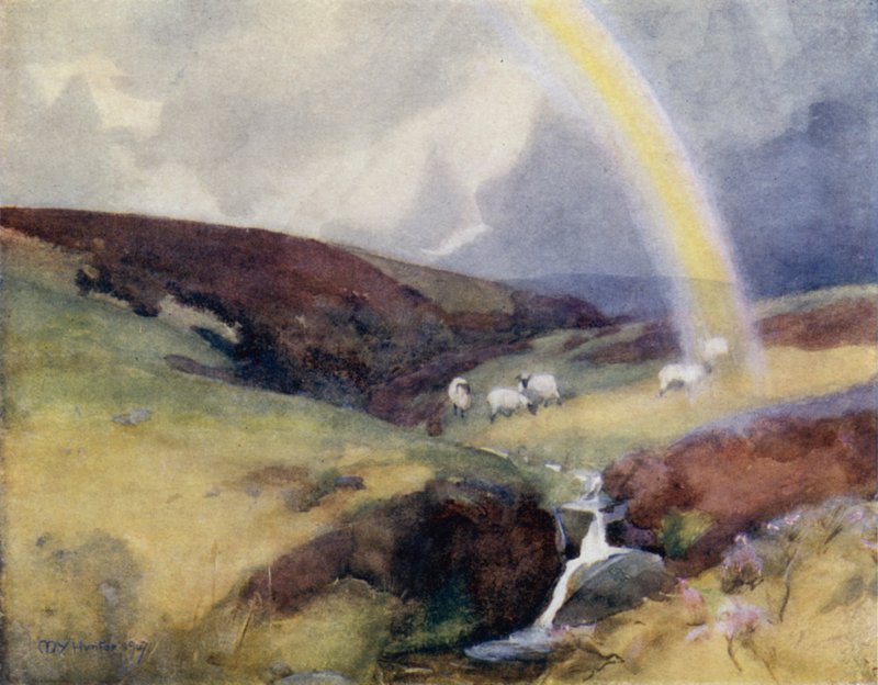 The Source of the Clyde (färg litho) av Mary Young Hunter