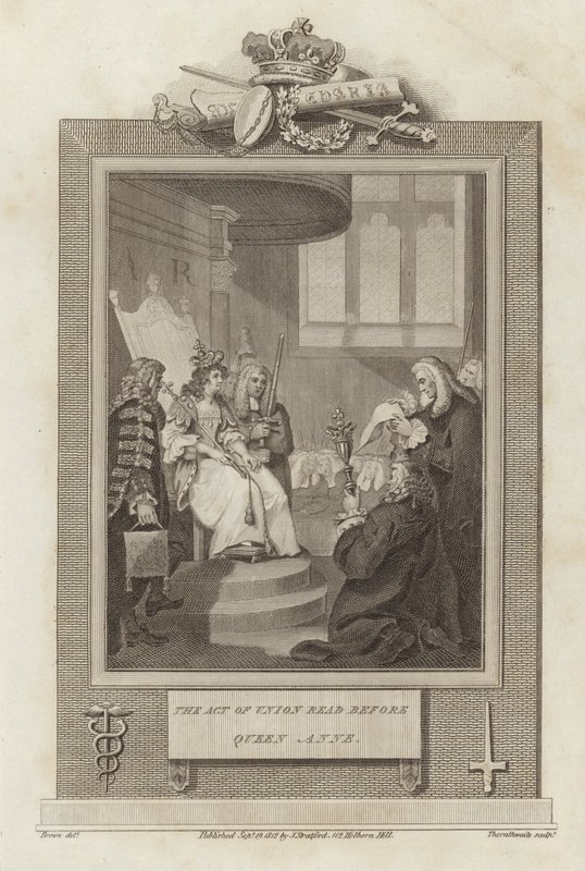 The Act of Union uppläst inför drottning Anne av Mather Brown