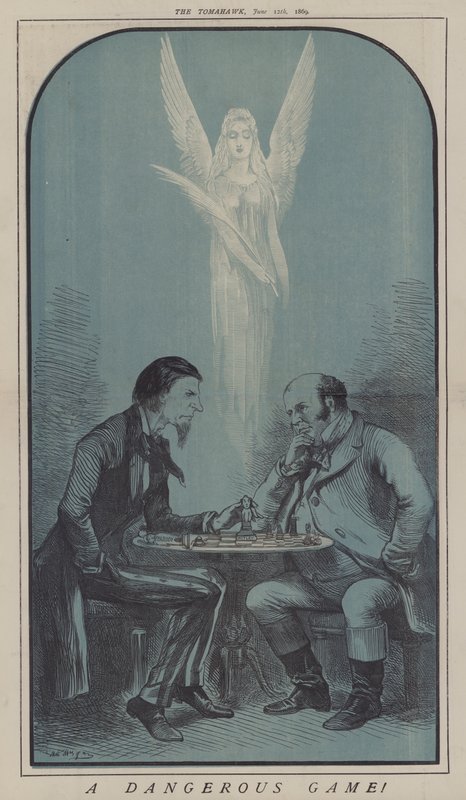 Ett farligt spel! (färg litho) av Matthew