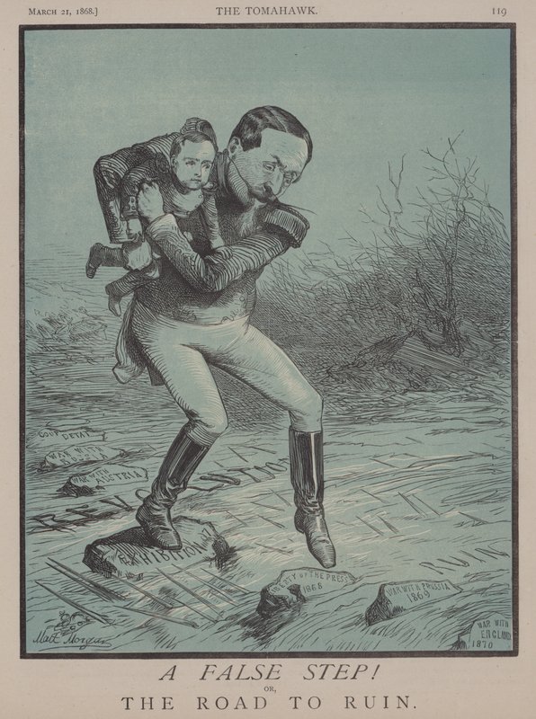 Ett falskt steg! eller, The Road to Ruin (färg litho) av Matthew