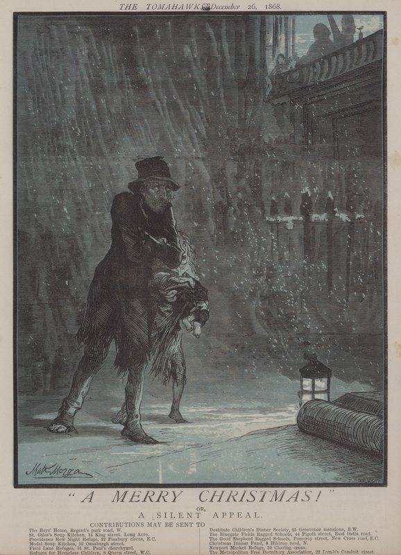 En god jul! eller, A Silent Appeal (färg litho) av Matthew