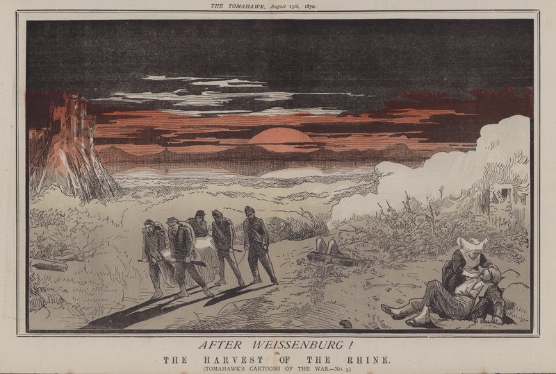 Efter Weissenburg! eller, Rhens skörd (färg litho) av Matthew