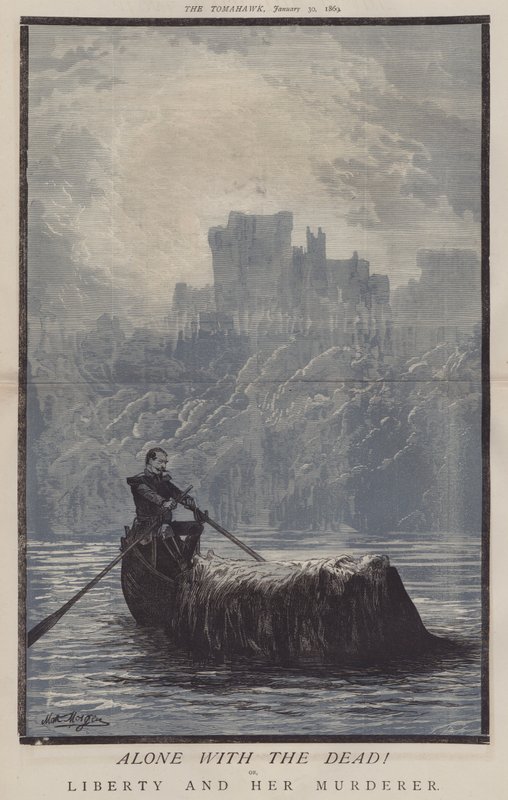 Ensam med de döda! eller, Liberty and Her Murderer (färg litho) av Matthew